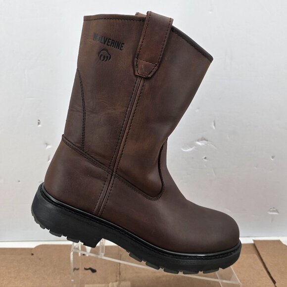 Wolverine Wellington Boots Mens  Brown Leather Western Cowboy Work Boot W04727 9 - Picture 1 of 16